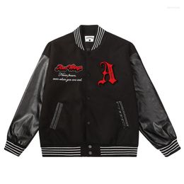 Men's Jackets Men Vintage Varsity Jacket Letter Embroidery Patchwork Gothic Baseball Oversized Streetwear Hip Hop Casual Coats 2023