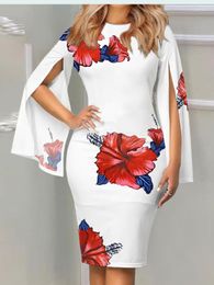 Casual Dresses Spring Summer Women Print Dress Fashion Elegant Slim Boho 2023 Beach Party Clubwear
