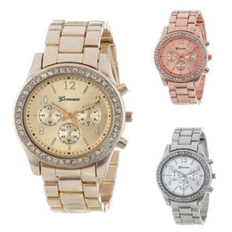 Geneva Classic Luxury Rhinestone Watch Women Watches Fashion Ladies Watch Women's Watches Clock Reloj Mujer Relogio Feminino258J