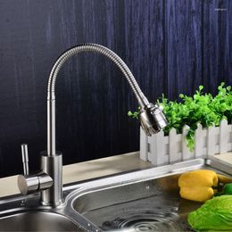 Kitchen Faucets Faucet Bathroom Sink 304 Stainless Steel Universal Hose Rotatable Washbasin Single Cold Water