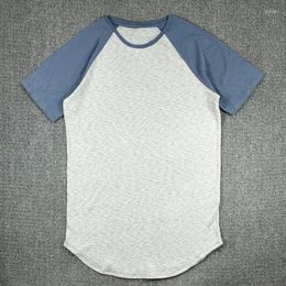 Men's T Shirts Skate Street Hip Hop Grey Raglan Shirt USA Size S-XL ( Long)