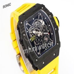 The Soinc factory produces men's watch RM35-01 RMUL3 with empty manual up chain movement NTPT carbon fiber case rubber strap folding buckle