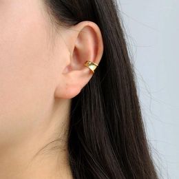 Backs Earrings Simple Metal Gold Silver Color Smooth Small Clip On For Women Men Personality Elegant No Piercing Cuff Ear Jewelry