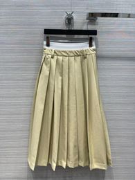 Skirts Skirt 2023 Long Autumn Pleated Solid Colour Elegant High-waisted A-line Umbrella Luxury Women