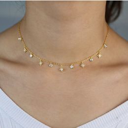 promotion cz star charm choker necklace gold silver Colour 2020 new hot wholesale trendy women Jewellery
