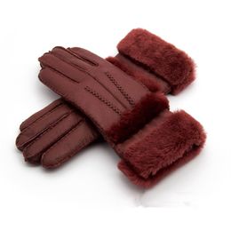 2018 New Women High Quality Leather Gloves Women Wool Gloves Quality Assurance - lengthened260S