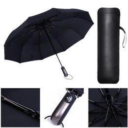 Umbrellas Windproof Durable Folding Fully Automatic Umbrella Rain Parasol Portable Umbrella10 Bones Tri Fold 12.24