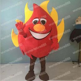 Halloween red fire Mascot Costume Cartoon Theme Character Carnival Festival Fancy dress Adults Size Xmas Outdoor Advertising Outfit Suit