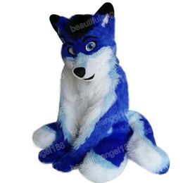 Halloween Blue Husky Mascot Costume Cartoon Character Outfit Suit Adults Size Birthday Party Outdoor Carnival Festival Fancy dress