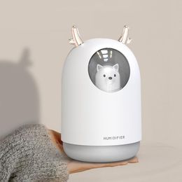 Appliances Cute Pet Humidifier 300ml USB mini Diffuser Mute Bedroom Air Humidifier Colourful Night Light mini Diffuser Creative Gifts