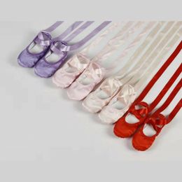 Sneakers Kids Ballet Shoes Ladies Yoga Gymnastic Toe Pointe Satin Ribbon Dancing