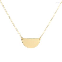 Pendant Necklaces Classic Simple Semicircle Geometry Necklace Jewellery Half Of Circle Geometric For Women Everyday Wear