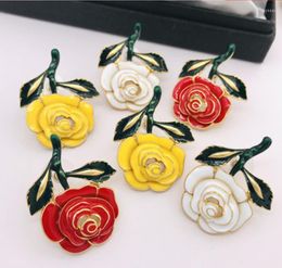 Necklace Earrings Set CSxjd Women's Enamel Flower Retro Exaggerated Stud