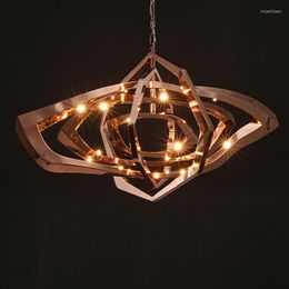 Pendant Lamps Designer LED Living Room Chandeliers Stainless Steel Creative Dining Bedroom Lighting Postmodern Light Luxury Hanging