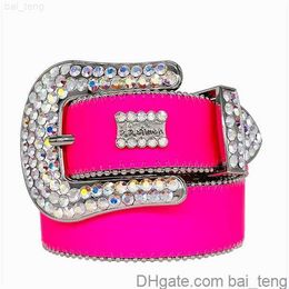Brand Designer belt bb belt bb simon belt mens belt for women shiny diamond belts black on black blue white multicolour with bling rhinestones as gift bai07 3x