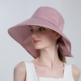 Wide Brim Hats Hat With Neck Flap Women Summer Sun Beach UV Protection Breathable Quick-drying Fisherman Cimbing Cap Outdoor AccessoryWide