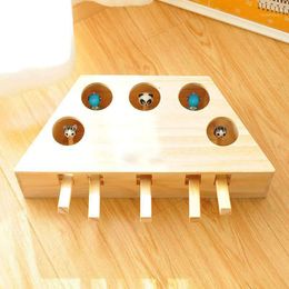 Small Animal Supplies Wooden Cat Whack-a-mole Toy Hamster Toys For Play With Cute Funny LXY9