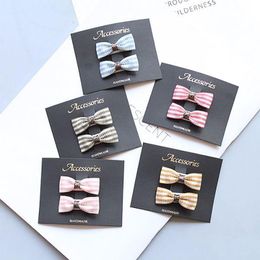 Hair Accessories 2Pcs Cute Baby Clips Striped Girls Bows Kids Headgear For Children Barrettes BB