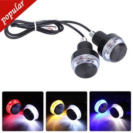 New 1/2pcs Motorcycle Handlebar LED Turn Signal Lights Yellow White Red Lamp Handle Bar End Blinker Warning Flashing Light 12V