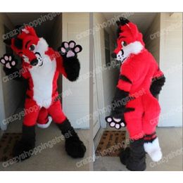 halloween Red Fur husky Dog Mascot Costume Cartoon Character Outfits Suit Adults Size Christmas Carnival Party Outdoor Outfit Advertising Suits