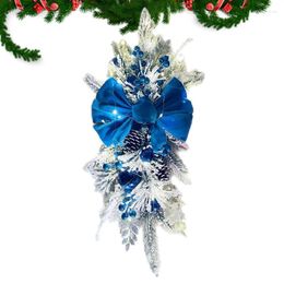 Decorative Flowers Christmas Stairway Swag Trim Artificial Teardrop With Fairy Lights Wreaths Natural Pine Cones