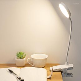 Table Lamps Foldable LED Desk Lamp Clip-On Night Light Reading Computer Keyboard Illuminated Eye Protection With USB Charging Bedroom