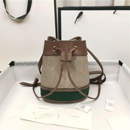 2022 Fashion Womens Bag Handbags Bucket Shoulder Pad Handbag Leather Summer Beach Purses Ladies Green with Letter Small Purse209O