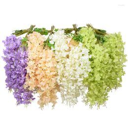 Decorative Flowers 12Pcs Artificial Wisteria Flower Silk Fake Vine Wedding Arch Garland Accessories Home Decor Wall Hanging Plant Decoration