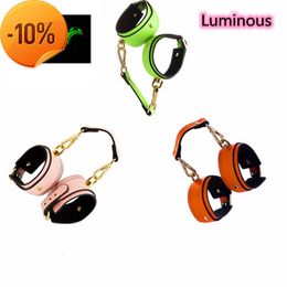 Massage Luminous Adjustable PU Leather Handcuffs with Connecting Belt Fetish Bdsm Constraint Anklecuffs for Women Couples SM Sex Toys