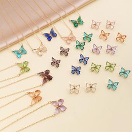 Pendant Necklaces Butterfly Jewellery Multi-Colored Zircon Necklace For Women Fashionable Clavicle Chain WomenPendant