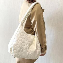 Evening Bags Milk White Women Pleated Hobos Shoulder Large Capacity Ladies Quilted Flower Crossbody Bag Simple Female Tote Handbags