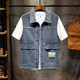 Men's Vests Plus Size 5XL 6XL 7XL Spring Autumn Men's Denim Vest Vintage Tooling Style Cow Jeans Jacket Male High Quality Coat