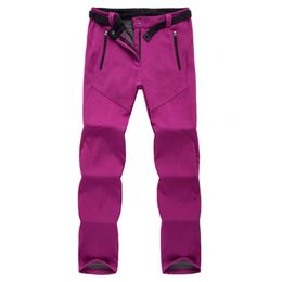 Winter ski pants women solft shell pants plus size waterproof snow pants thicken fleece hiking pant snowboard trousers299f