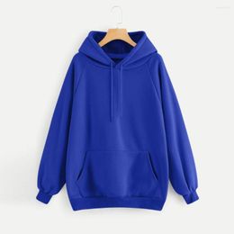 Women's Hoodies Women's Casual Solid Color Hooded Pocket Long Sleeve Pullover Sweatshirt Hoodie Dress For Women Zip Up