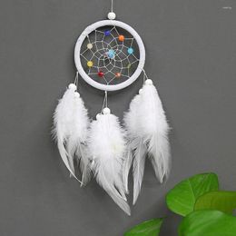 Decorative Figurines 2023 Original Silver Gray Dream Catcher Ring Feather Hanging Art Gifts To Ie Friends Creative Valentine's