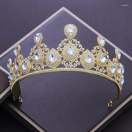 Hair Clips Original Baroque Golden Bridal Wedding Ornaments Handmade Crystal Rhinestone Headbands Hairband Women Party Crowns ML687