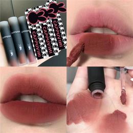 Lip Gloss 6 Colours Non-stick Cup Black Moisturising Velvet Matte Lipstick Soft Mist Tint Mud Makeup Party Cosmetics