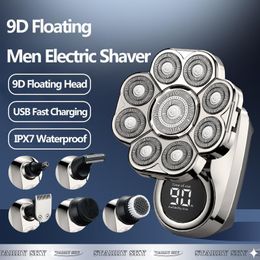 Shavers 9D Electric Head Shaver 6 in 1 Shavers for Bald Men Electric Razor Nose Hair Sideburns Trimmer Waterproof Wet/Dry Grooming Kit