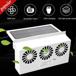 New New USB Exhaust Mini Fan Radiator Super Mute Cooler for Auto Car Window Solar Powered Air Vent Cool Ventilation