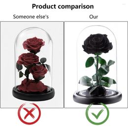 Decorative Flowers Artificial Forever Flower Aesthetic Glass Rose Ornament Non-fading Create Atmosphere In Cover