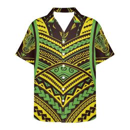 Men's Casual Shirts Cumagical 2023 Arrival Low Price Custom Beach Tonga Polynesian Tribal Wear Stylish Shirt Men T-ShirtMen's