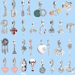 925 sterling silver charms for pandora Jewellery beads Mother amp Daughter Hearts Dangle Charms DIY Bead Pendant Original