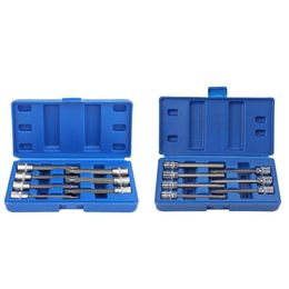 Contactdozen 7 Pcs 3/8 Extra Long Socket Set 110mm Socket Adatper for Torque Socket Wrench Hex Allen Key Screwdriver Bit Set 310mm