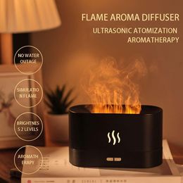 Appliances Toolikee 180ML Flame Humidifier Air Diffuser Aroma Ultrasonic Cool Mist Make Fogger Essential Oil Flame Lamp Difusor Dropshiping