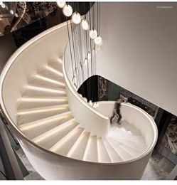 Pendant Lamps El Lobby Chandelier Staircase Light Multi-head Nordic Luxury Marble Spiral