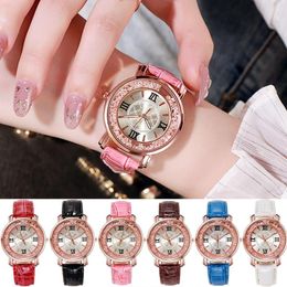 Wristwatches Fashion Women Watches 2023 Simple Brown Quartz Watch Vintage Leather Ladies Drop Clock Montre Femme