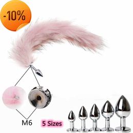 New Massage Sexyy Fox Tail with Aeparable Anal Plug Cosplay Metal Butt Plug Adult Anal Sexy Toys for Man/Women Couples Erotic Sexy Products