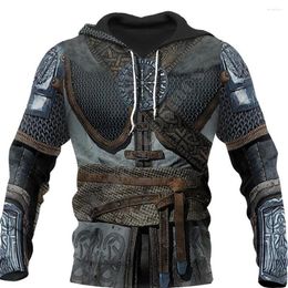 Men's Hoodies Viking Armor 3d Print Sweatshirt Harajuku Fashion Hoodie Long Sleeve Casual Jacket Streetwear Tops