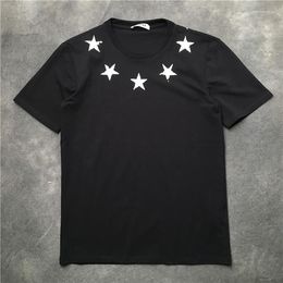 Men's T Shirts Novelty 2023 Men Neckline Watermark Stars T-Shirt Hip Hop Skateboard Street Cotton T-Shirts Tee Top Kenye #K11