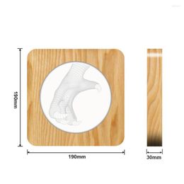 Night Lights Dinosaur Claw Wooden 3D LED Arylic Lamp Table Light Switch Control Carving For Kids Birthday Party Gift Drop